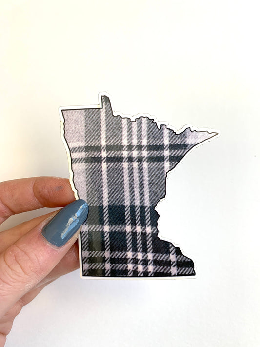Plaid Minnesota Sticker: Waterproof Trendy Decal
