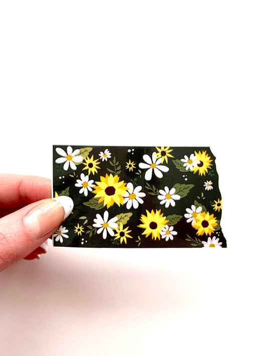North Dakota Sunflower Decal: Waterproof Travel Sticker