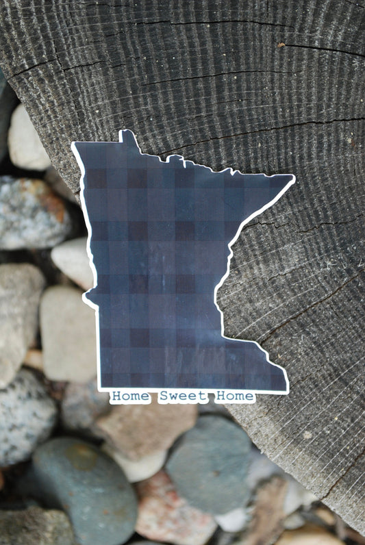 Minnesota State Sticker: Waterproof Plaid Decal