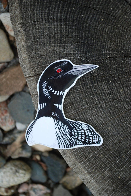 Loon Sticker: Waterproof Decal for Laptop, Water Bottle (3" x 2")