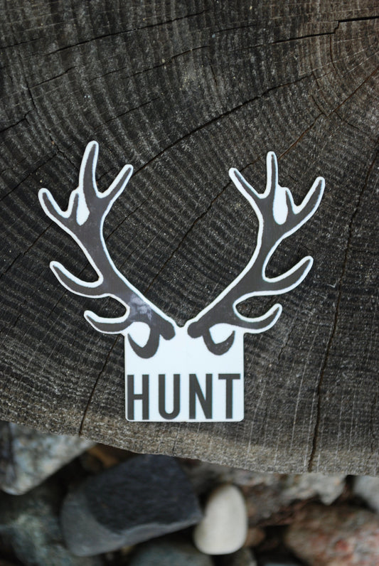 Antler Hunt Sticker: Waterproof Vinyl Decal