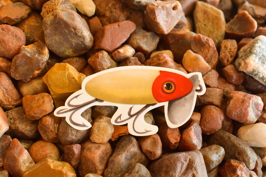Vintage Bug Lure Sticker: Waterproof Fishing Decal