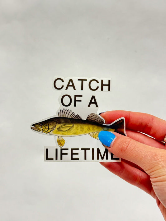 Walleye Fishing Sticker: Waterproof Tackle Box Decal