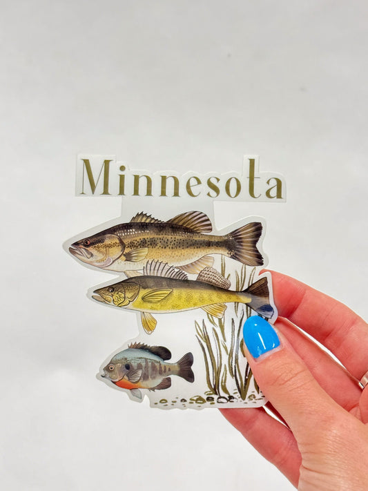 Minnesota Fish Sticker: Waterproof Fishing Decal - Lake Life