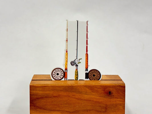 Vintage Fly Fishing Poles Sticker: Waterproof Decal