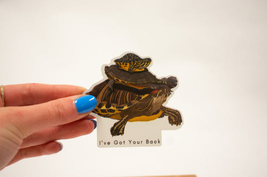 Painted Turtles Waterproof Sticker: "I've Got Your Back" Decal