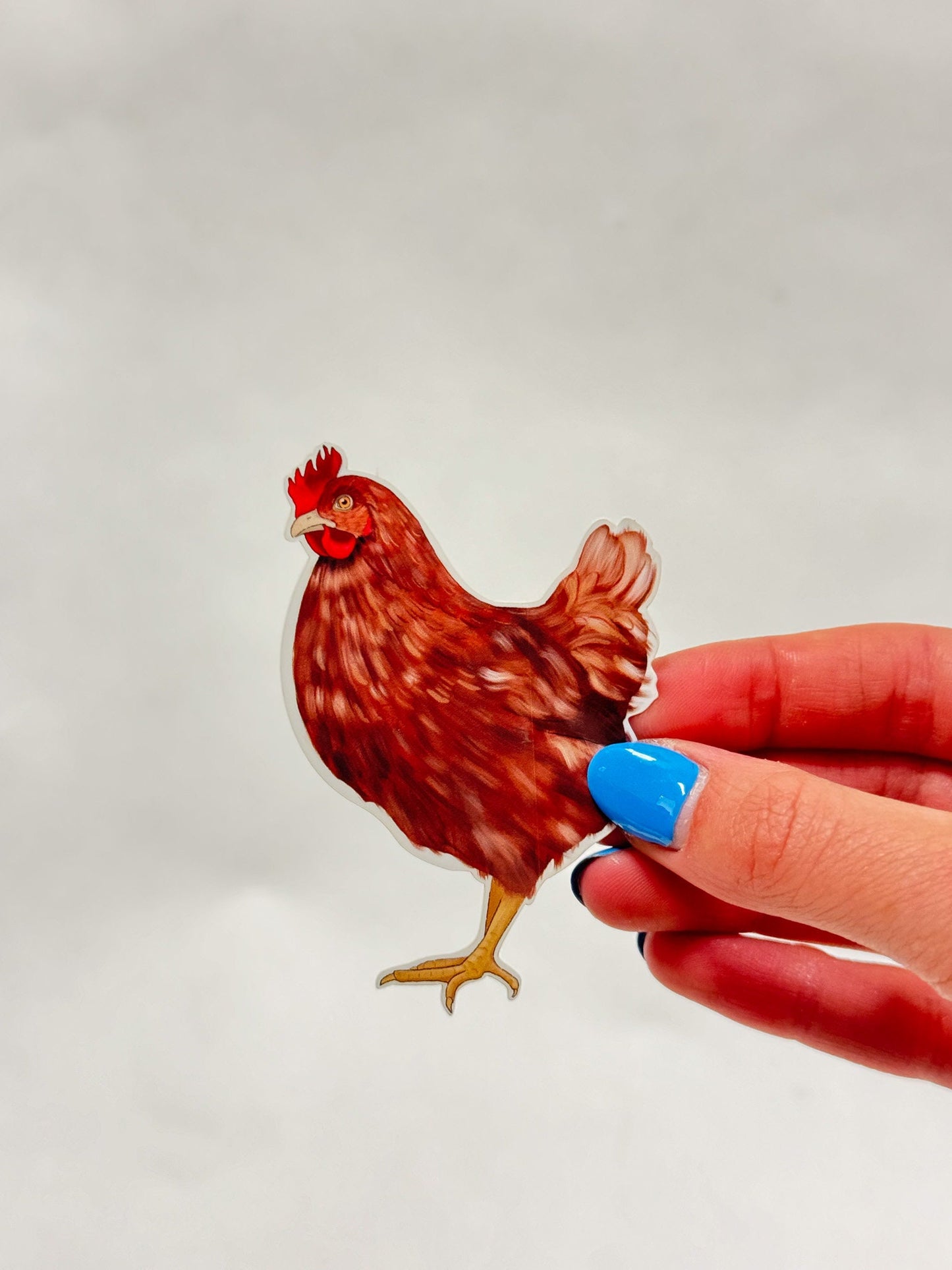 Brown Hen Sticker: Waterproof Farm Animal Decal