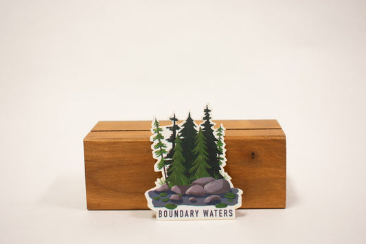 Boundary Waters Sticker: Hand-Drawn Waterproof BWCA Decal