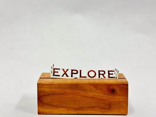 Explore Sticker: Waterproof Nature Decal for Water Bottles