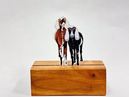 Two Goats Sticker: Waterproof Farm Animal Decal