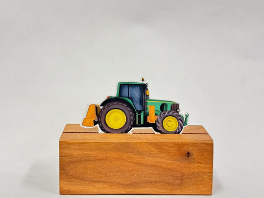 Green Tractor Sticker: Waterproof Decal for Laptop, Water Bottle