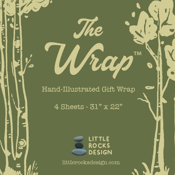 Hand-Drawn Fishing Gift Wrap Sheets: Outdoor Inspired Wrapping Paper