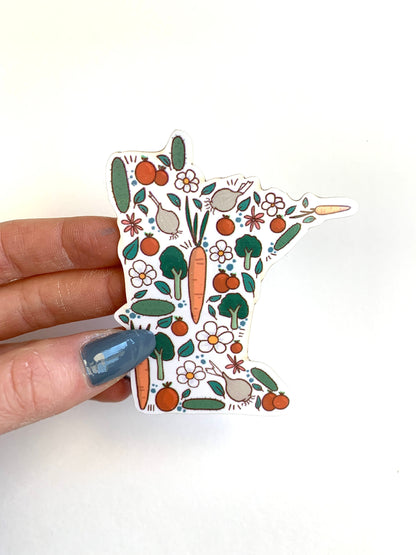 Minnesota Vegetable Sticker: Waterproof MN Decal