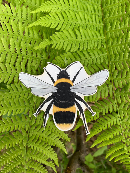 Waterproof Bee Sticker: Hand-Drawn Laptop Decal (3" x 2.5")