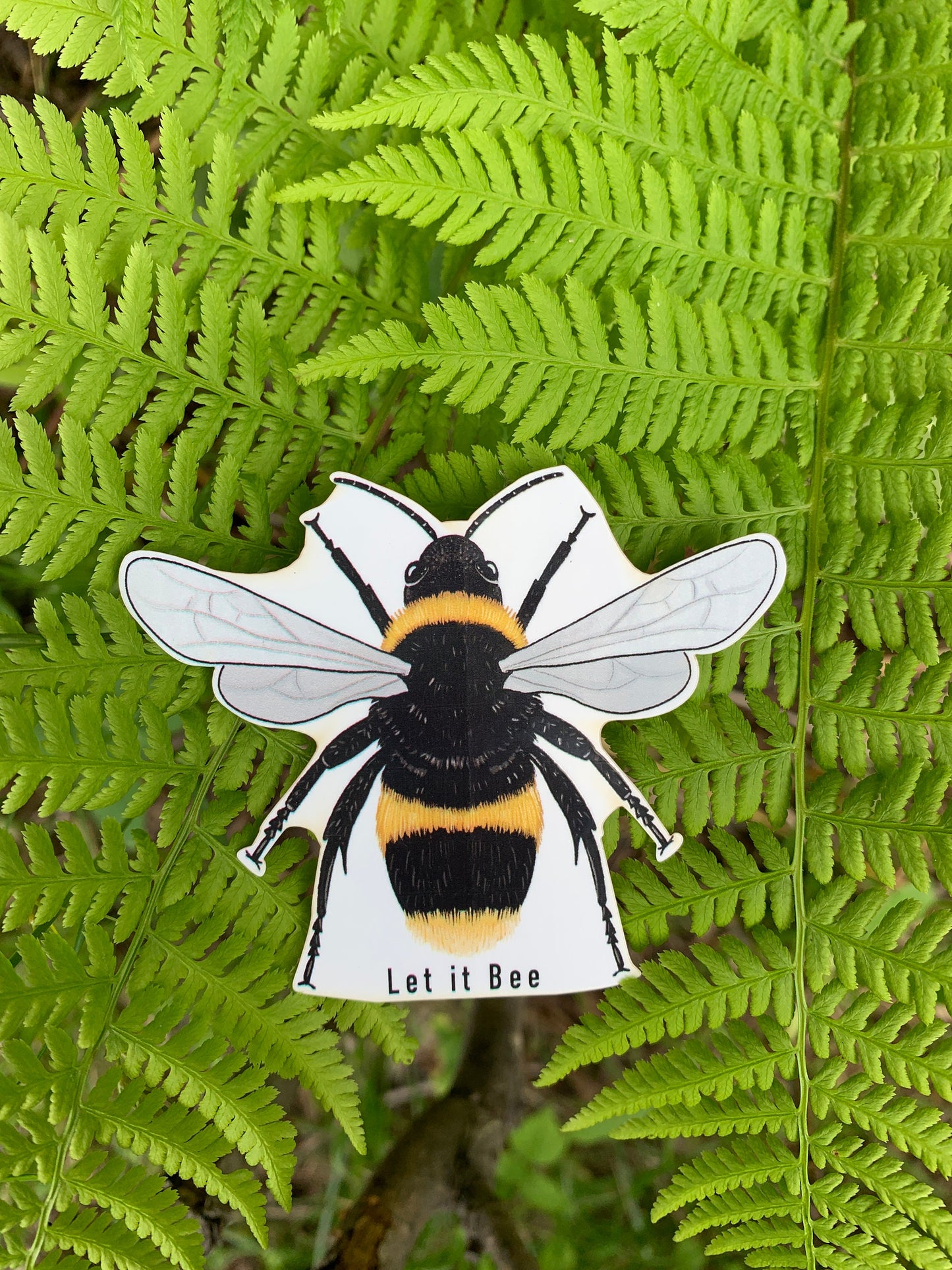 Bee Sticker: Waterproof Hand Drawn Decal