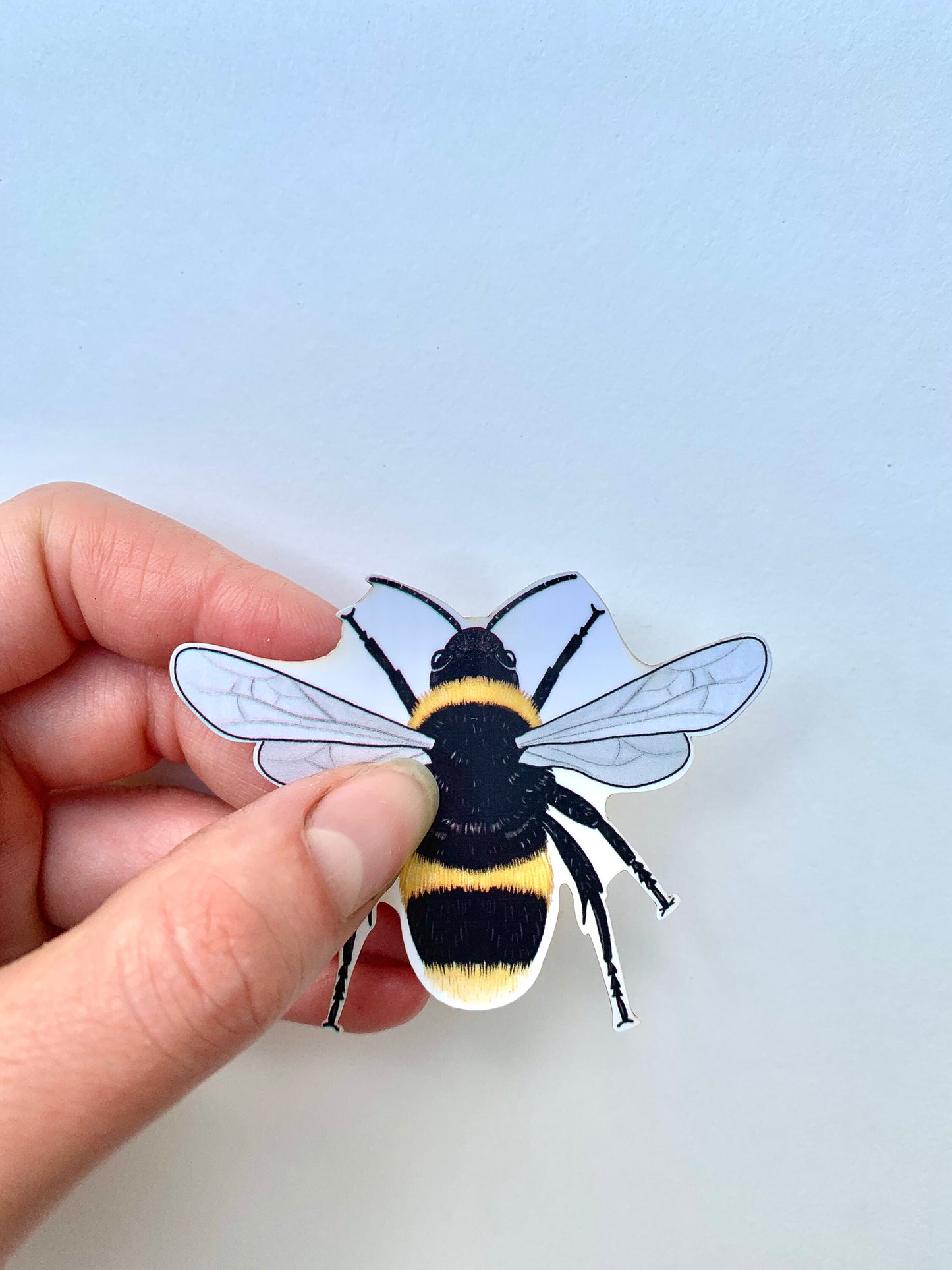 Waterproof Bee Sticker: Hand-Drawn Laptop Decal (2x2.5")