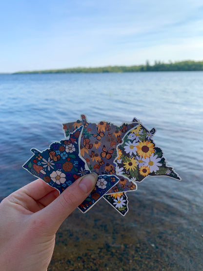 Minnesota Floral Sticker Pack: Waterproof MN State Decals