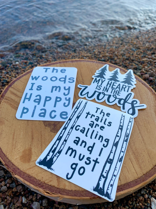 Woods & Trail Sticker Pack: Waterproof Hiking Decals