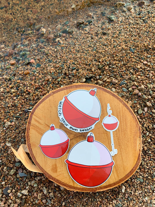 Bobber Sticker Pack: Waterproof Fishing Decals
