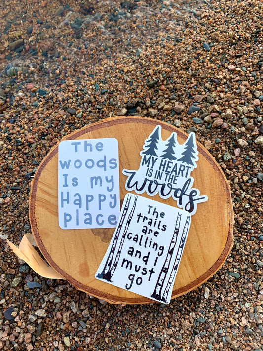 Woods & Trail Sticker Pack: Waterproof Hiking Decals