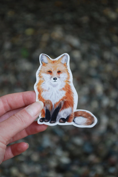 Red Fox Sticker: Hand-Drawn Waterproof Decal