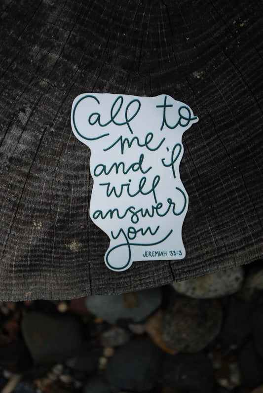 Jeremiah 33:3 Sticker | Inspiration Sticker | Spiritual Decal | Waterproof Sticker | Laptop Sticker | Best  Friend Gift | Teacher Gift