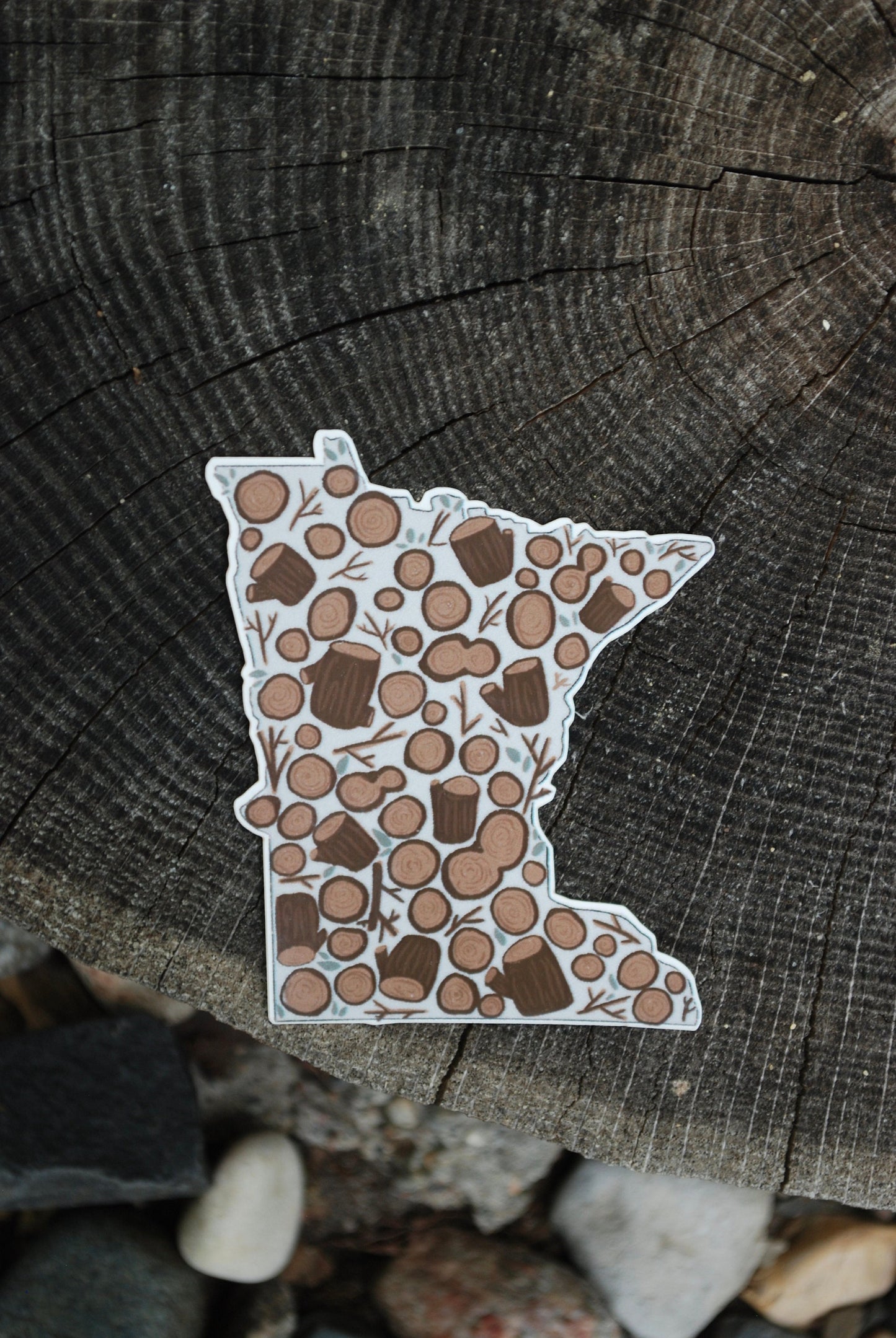 Minnesota Wood Sticker: Hand-Drawn MN State Decal