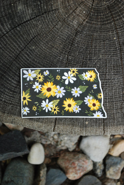 North Dakota Sunflower Decal: Waterproof Travel Sticker