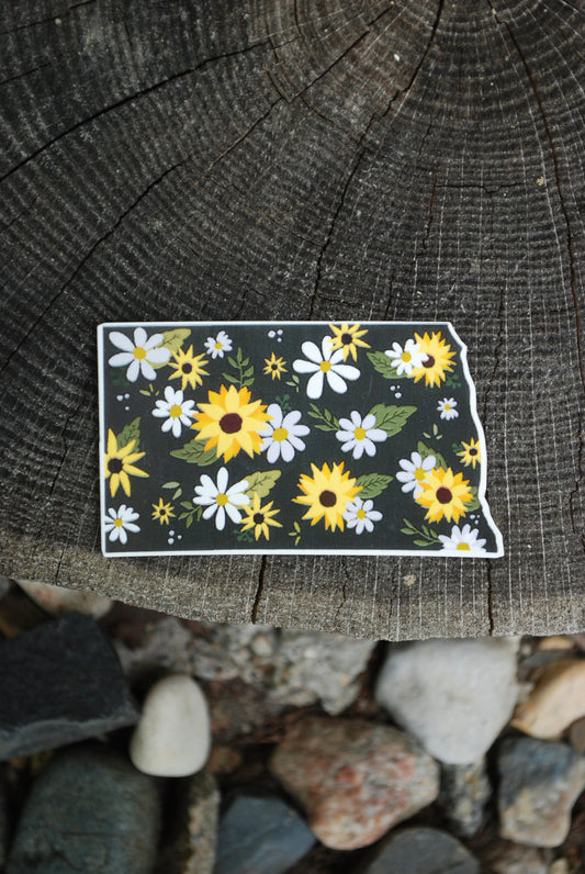 North Dakota Sunflower Decal: Waterproof Travel Sticker