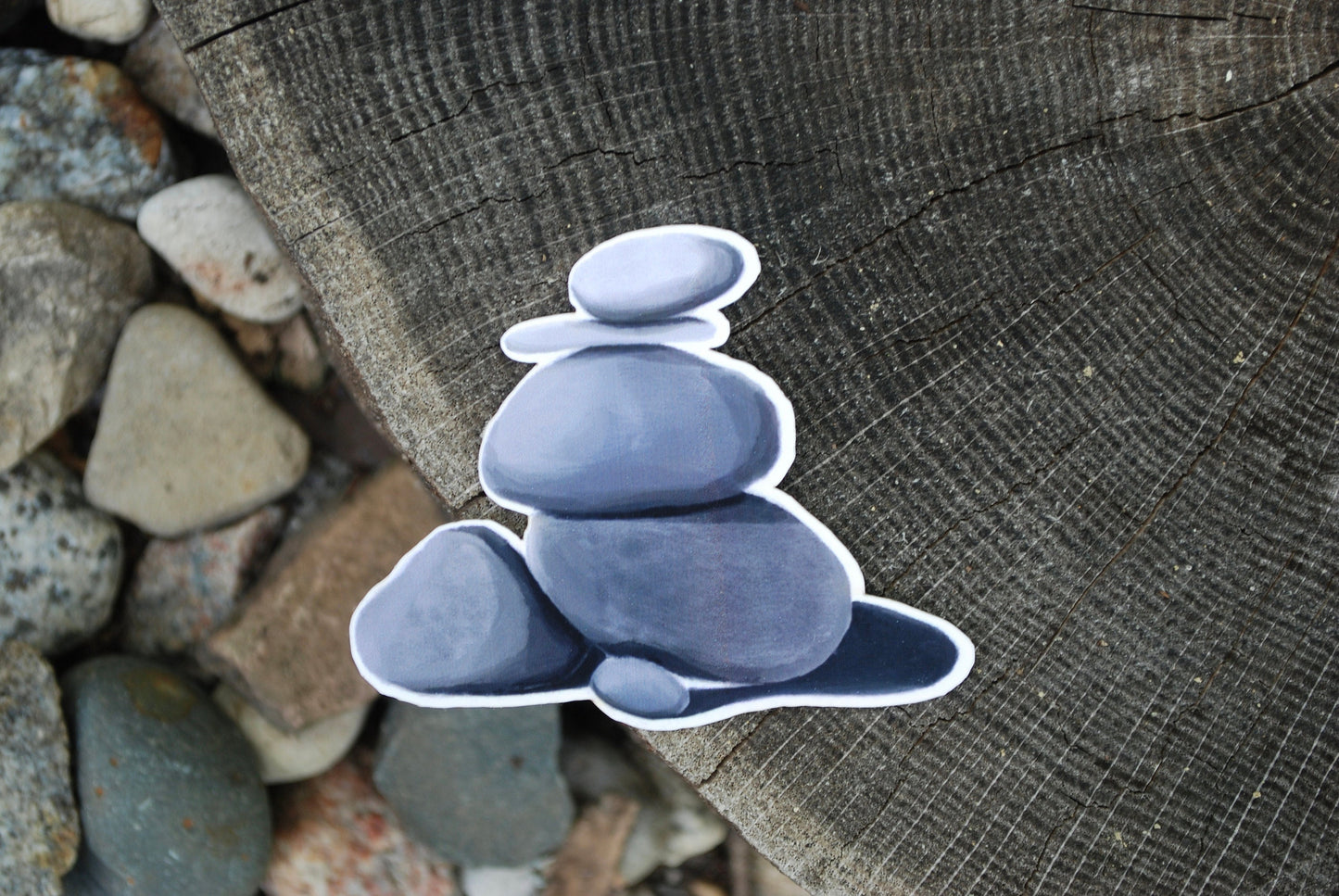 Stacked Rocks Sticker: Waterproof Laptop Decal