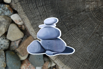 Stacked Rocks Sticker: Waterproof Laptop Decal