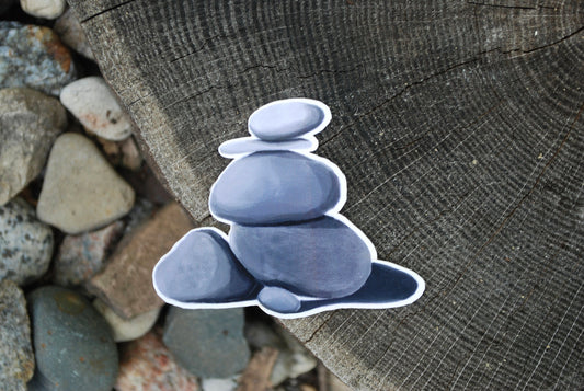 Stacked Rocks Sticker: Waterproof Laptop Decal