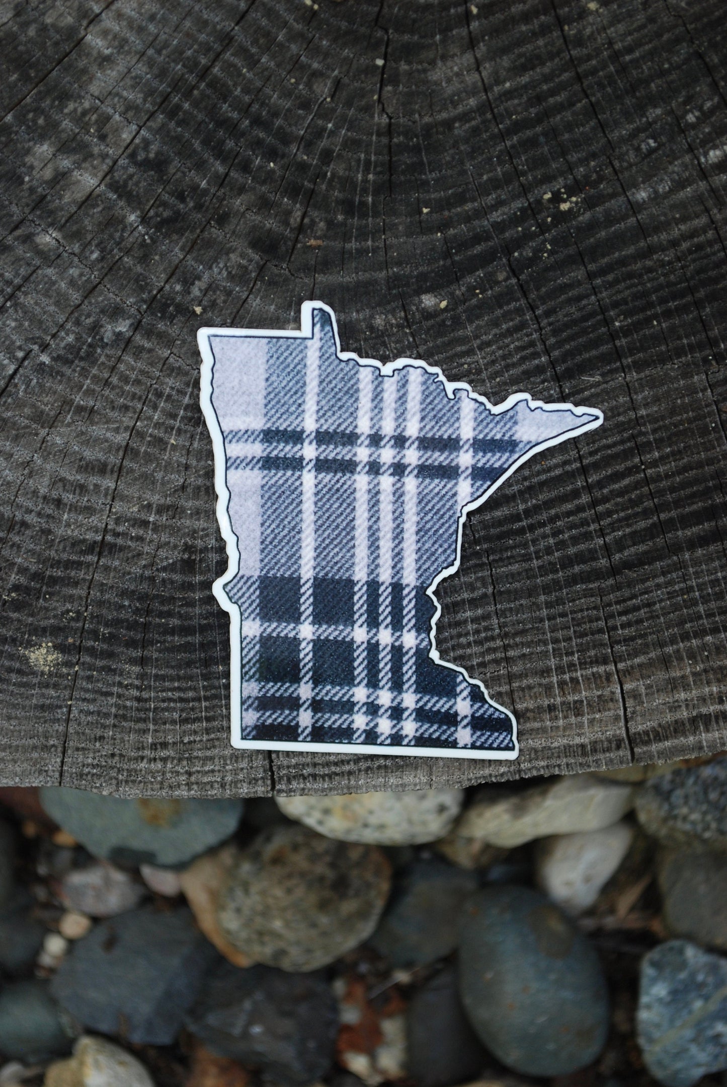Plaid Minnesota Sticker: Waterproof Trendy Decal