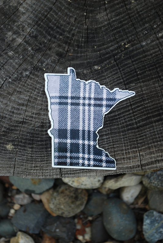 Plaid Minnesota Sticker: Waterproof Trendy Decal