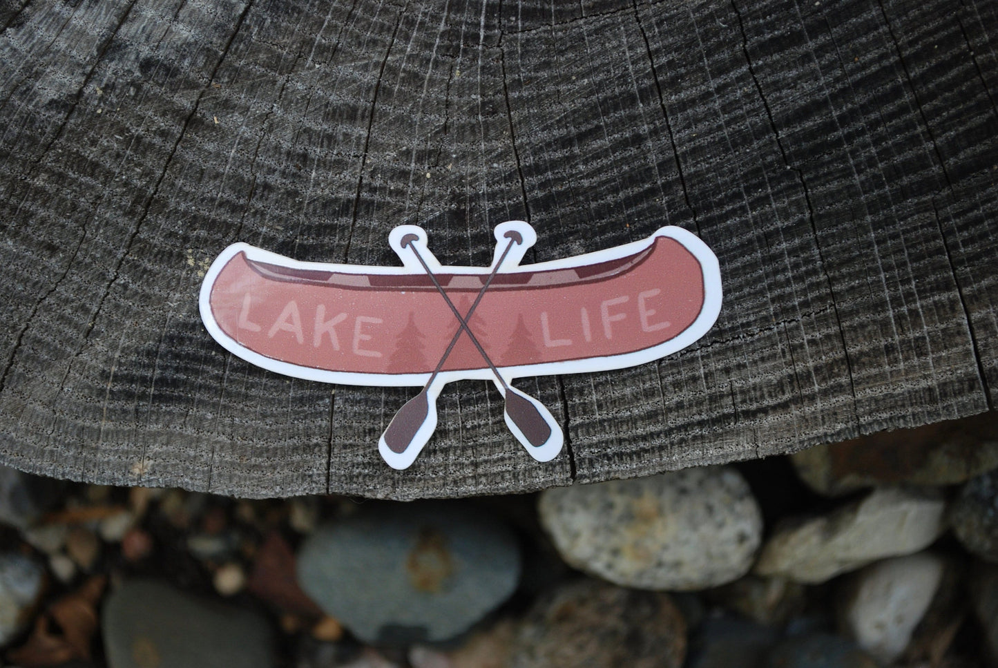 Canoe "Lake Life" Sticker: Waterproof Decal