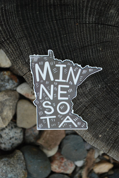 Minnesota State Sticker: Waterproof MN Travel Decal