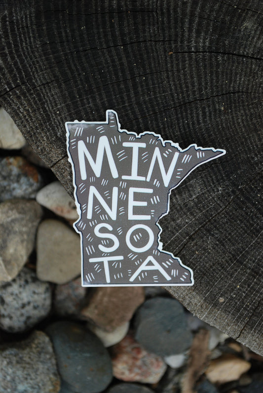 Minnesota State Sticker: Waterproof MN Travel Decal