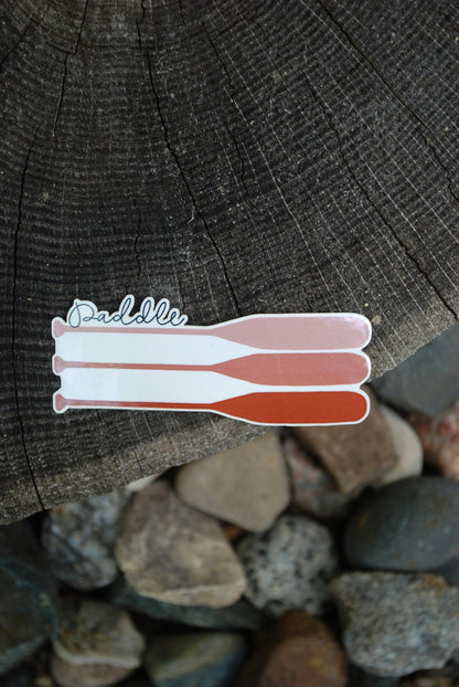 Three Paddles Sticker: Waterproof Laptop Decal