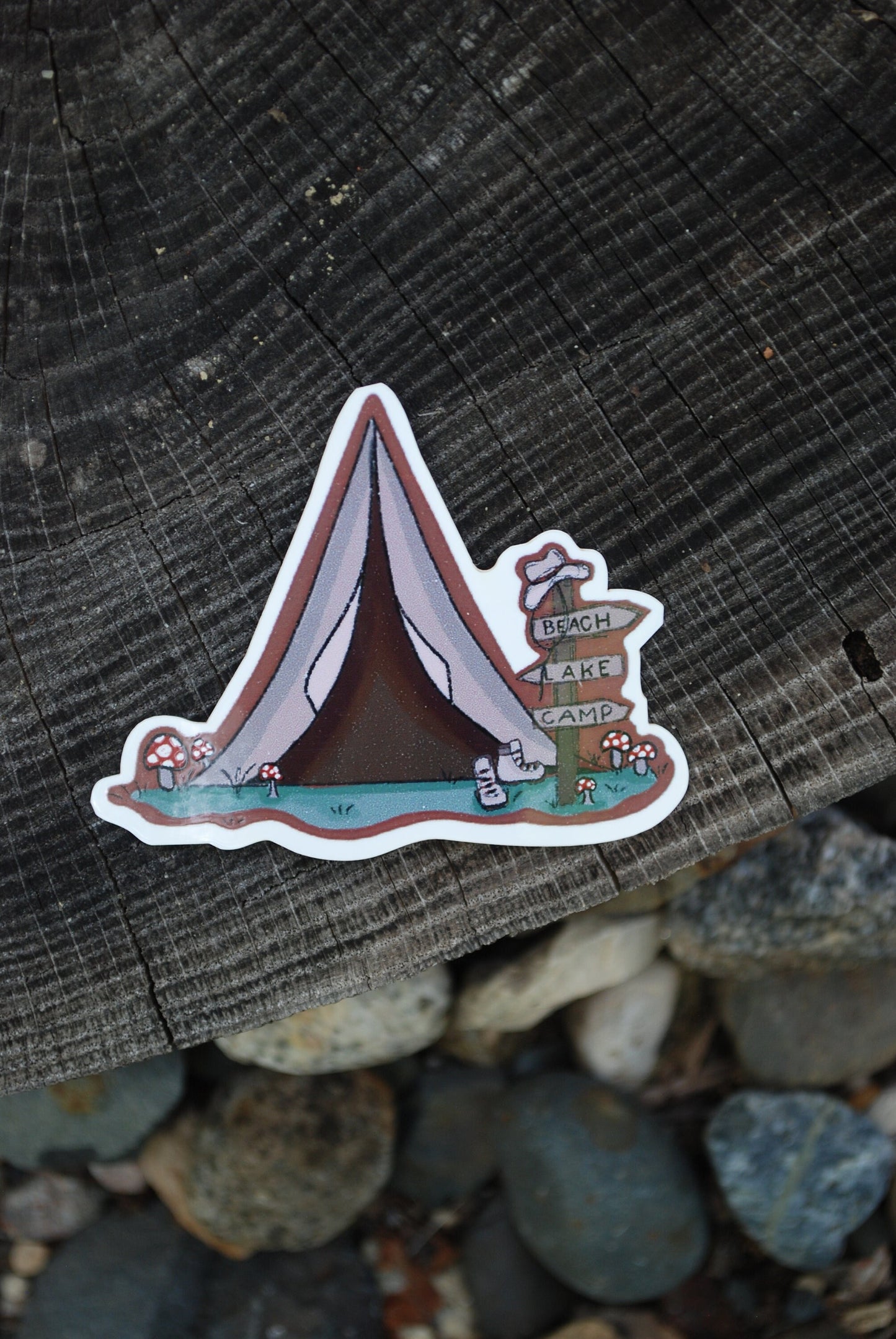 Tent Sticker: Waterproof Camping Decal, Outdoorsy Gift