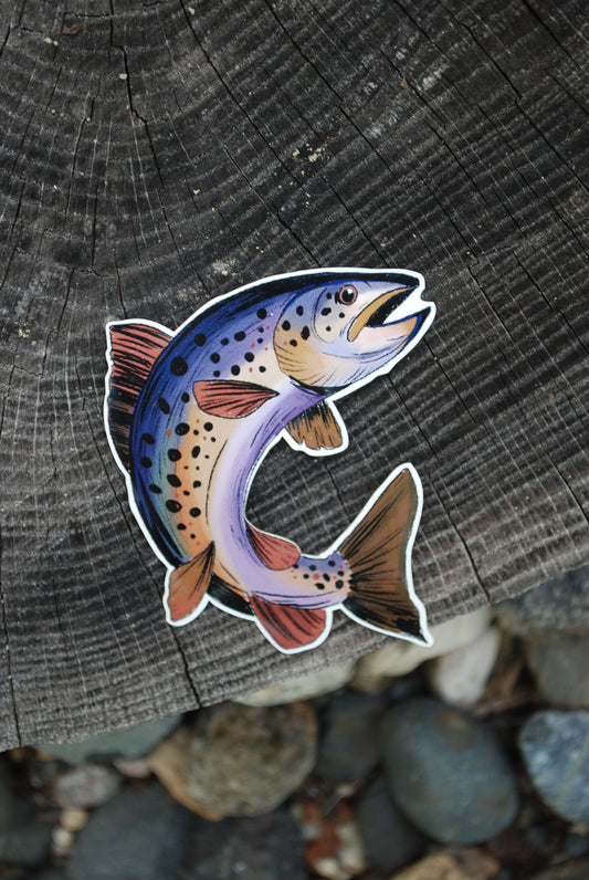Trout Sticker: Waterproof Fishing Decal