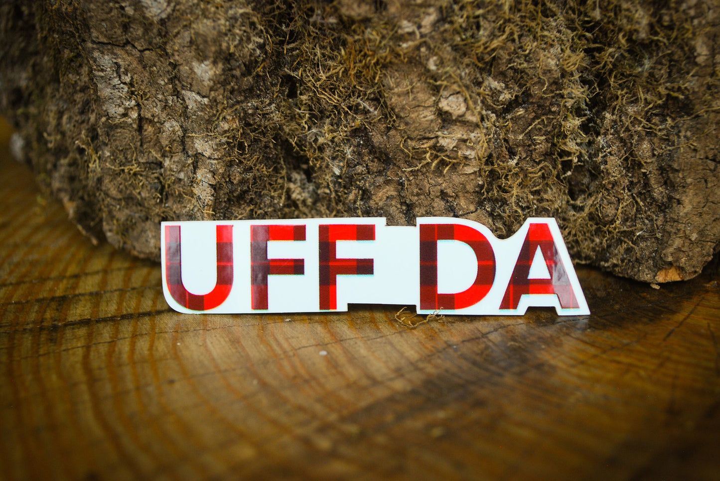 Uff Da Sticker: Buffalo Plaid Minnesota Decal