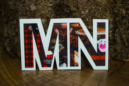 Minnesota Collage Sticker: Waterproof MN Decal