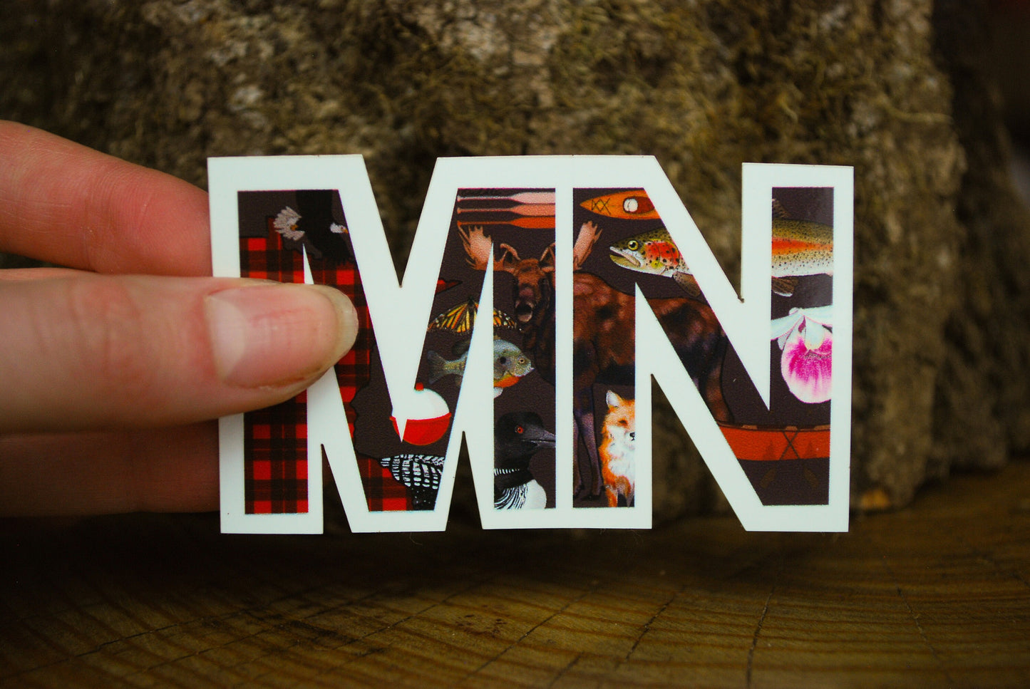 Minnesota Collage Sticker: Waterproof MN Decal