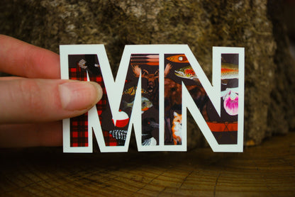 Minnesota Collage Sticker: Waterproof MN Decal