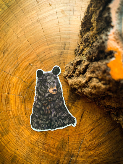 Hand-Drawn Bear Sticker: Waterproof Laptop Decal