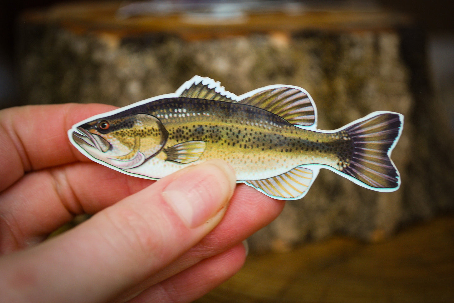 Largemouth Bass Sticker: Waterproof Fish Decal for Laptop