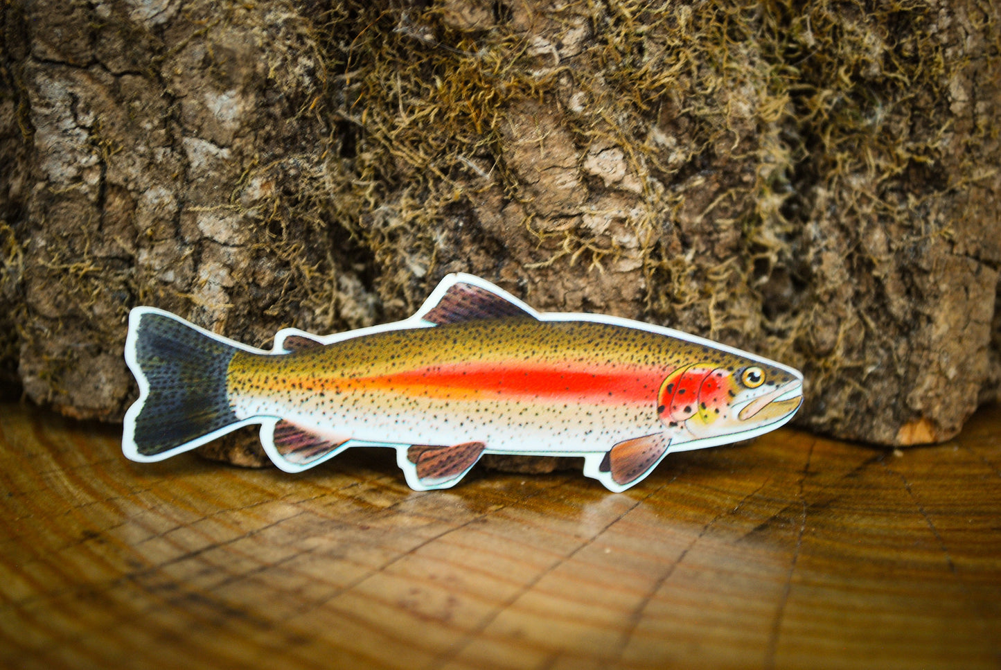 Rainbow Trout Sticker: Waterproof Fishing Decal (3" x 0.97")