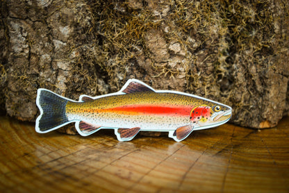 Rainbow Trout Sticker: Waterproof Fishing Decal (3" x 0.97")