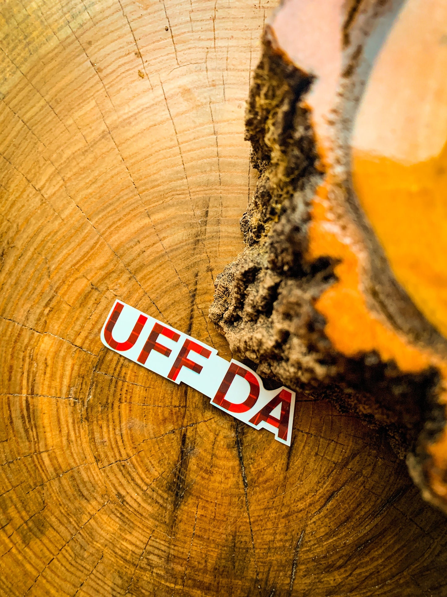 Uff Da Sticker: Buffalo Plaid Minnesota Decal