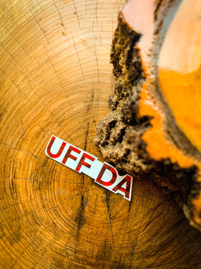 Uff Da Sticker: Buffalo Plaid Minnesota Decal